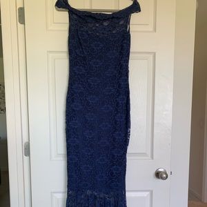 Blue evening gown